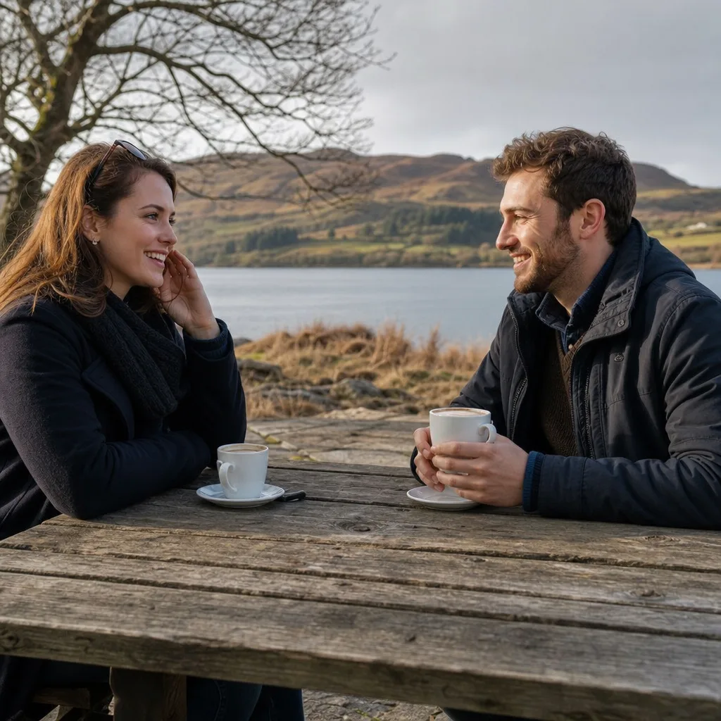 Person updating a dating profile at a kitchen table in Galloway